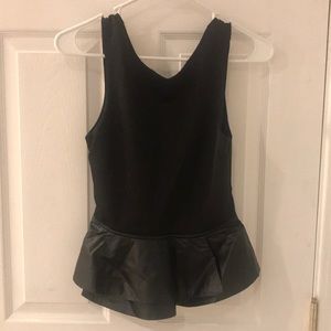 Bebe peplum leather faux top